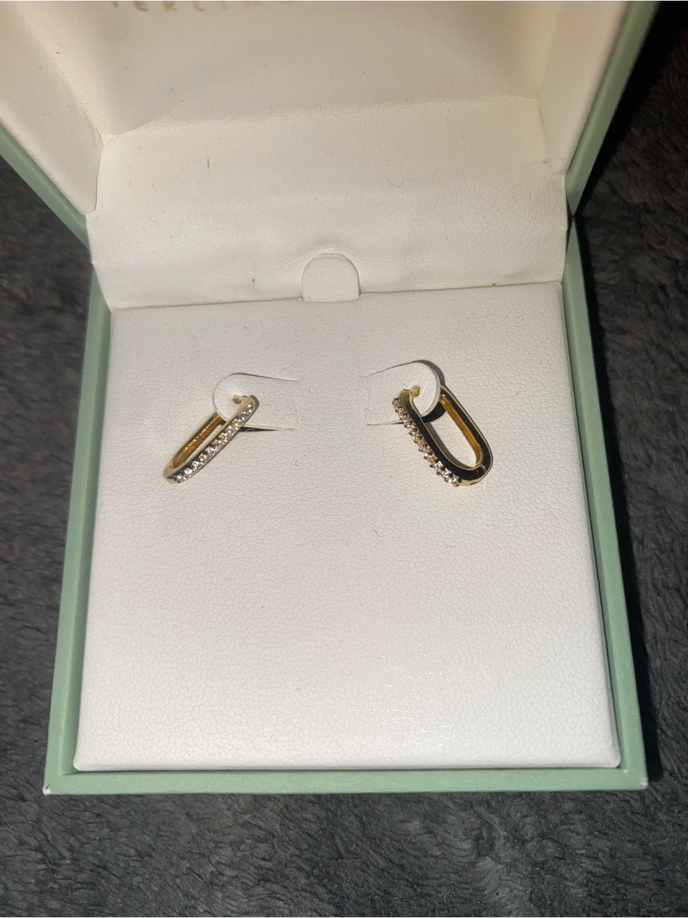 Argento Vivo Gold Cubic Zirconia Huggie Paperclip Earrings - Gold